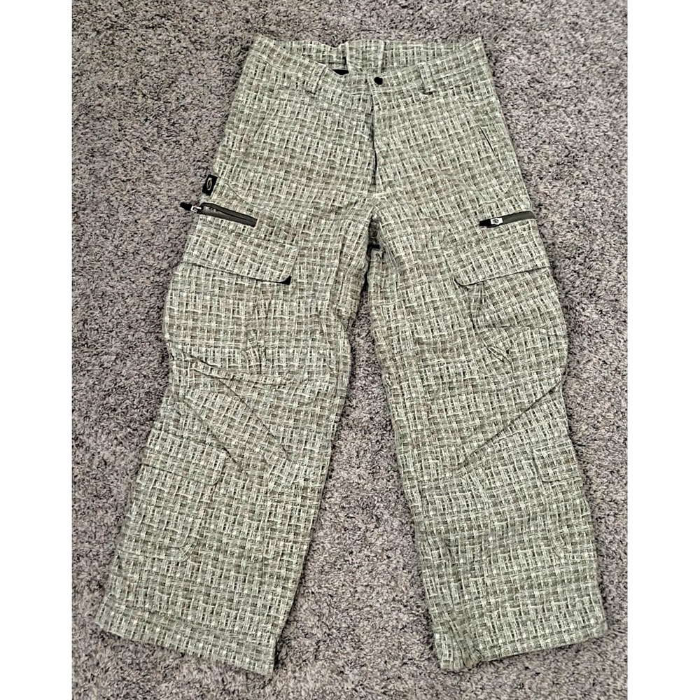 Obermeyer Ski Pants Junior's 12 Green Plaid Insulated‎ Adjustable Waist